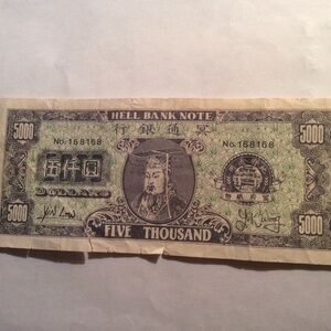 Chinese Hell Bank Note 5000